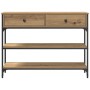 Mesa de Consola Roble Artesanal 100x25x75 cm Madera Contrachapada y Acero de , Mesas auxiliares - Ref: Foro24-863512, Precio:...