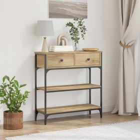 Mesa Consola de Roble Artesanal 72,5x25x75 cm en Madera y Acero de , Mesas auxiliares - Ref: Foro24-863520, Precio: 82,59 €, ...