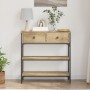 Mesa Consola de Roble Artesanal 72,5x25x75 cm en Madera y Acero de , Mesas auxiliares - Ref: Foro24-863520, Precio: 82,50 €, ...