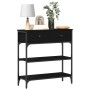 Mesa Consola Negro Roble 72,5x25x75 cm Madera Elaborada y Acero de , Mesas auxiliares - Ref: Foro24-863521, Precio: 84,81 €, ...