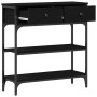 Mesa Consola Negro Roble 72,5x25x75 cm Madera Elaborada y Acero de , Mesas auxiliares - Ref: Foro24-863521, Precio: 84,81 €, ...