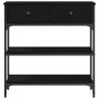 Mesa Consola Negro Roble 72,5x25x75 cm Madera Elaborada y Acero de , Mesas auxiliares - Ref: Foro24-863521, Precio: 84,81 €, ...