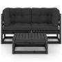 3-piece garden furniture set with solid pine wood cushions by vidaXL, Garden sets - Ref: Foro24-3076303, Price: 324,80 €, Dis...