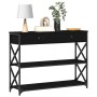 Mesa Consola Negro Roble 100x28x75 cm Madera Elaborada y Acero de , Mesas auxiliares - Ref: Foro24-863529, Precio: 96,05 €, D...
