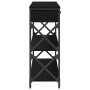 Mesa Consola Negro Roble 100x28x75 cm Madera Elaborada y Acero de , Mesas auxiliares - Ref: Foro24-863529, Precio: 96,05 €, D...
