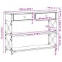 Mesa Consola Negro Roble 100x28x75 cm Madera Elaborada y Acero de , Mesas auxiliares - Ref: Foro24-863529, Precio: 96,05 €, D...