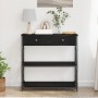 mesa de consola negro roble 75x28x75 cm madera engineered y acero de , Mesas auxiliares - Ref: Foro24-863537, Precio: 89,43 €...
