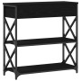 mesa de consola negro roble 75x28x75 cm madera engineered y acero de , Mesas auxiliares - Ref: Foro24-863537, Precio: 89,43 €...