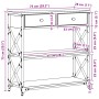 mesa de consola negro roble 75x28x75 cm madera engineered y acero de , Mesas auxiliares - Ref: Foro24-863537, Precio: 89,43 €...