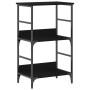Estantería Negra de Roble 50x33x82 cm en Madera Elaborada y Acero de , Librerías y estanterías - Ref: Foro24-863545, Precio: ...