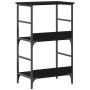 Estantería Negra de Roble 50x33x82 cm en Madera Elaborada y Acero de , Librerías y estanterías - Ref: Foro24-863545, Precio: ...