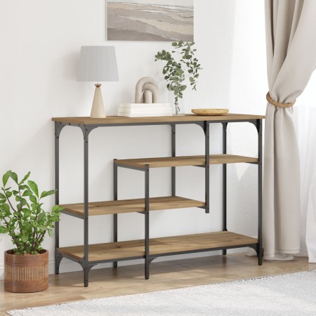 Mesa de Consola Roble Artesanal 100x35x75 cm Madera Elaborada y Acero de , Mesas auxiliares - Ref: Foro24-863560, Precio: 79,...