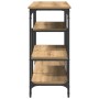 Mesa de Consola Roble Artesanal 100x35x75 cm Madera Elaborada y Acero de , Mesas auxiliares - Ref: Foro24-863560, Precio: 79,...