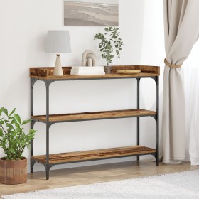 Mesa de Consola de Madera Vieja 100x30x80 cm de Madera Ingenierizada y Acero by , Side tables - Ref: Foro24-863567, Price: 72...