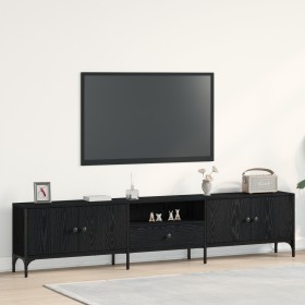 mueble de TV con cajón negro de roble 200x25x44 cm de madera elaborada von , TV-Möbel - Ref: Foro24-863677, Preis: 132,54 €, ...