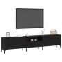 mueble de TV con cajón negro de roble 200x25x44 cm de madera elaborada by , TV Furniture - Ref: Foro24-863677, Price: 132,54 ...
