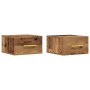Mesitas de noche  2 pcs Montadas en la pared Madera vieja 35x35x20 cm | Foro24.es | Tu tienda online para hogar, jardín y más Foro24.es