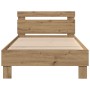Cama con luces LED Roble Artesanal 75x190 cm Madera técnica de , Camas y somieres - Ref: Foro24-863816, Precio: 93,35 €, Desc...