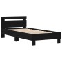 Cama con Luces LED Roble Negro 75x190 cm Madera Ingenierizada de , Camas y somieres - Ref: Foro24-863817, Precio: 98,98 €, De...