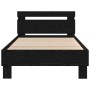 Cama con Luces LED Roble Negro 75x190 cm Madera Ingenierizada de , Camas y somieres - Ref: Foro24-863817, Precio: 98,98 €, De...