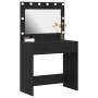 Mesa de tocador con luces LED en Roble Negro 78,5x41x135 cm de , Tocadores para dormitorios - Ref: Foro24-865029, Precio: 124...