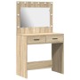 Tocador con luces LED Roble Sonoma 78.5x41x135 cm de , Tocadores para dormitorios - Ref: Foro24-865030, Precio: 117,99 €, Des...