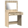Tocador con luces LED Roble Sonoma 78.5x41x135 cm de , Tocadores para dormitorios - Ref: Foro24-865030, Precio: 117,99 €, Des...