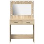 Tocador con luces LED Roble Sonoma 78.5x41x135 cm de , Tocadores para dormitorios - Ref: Foro24-865030, Precio: 117,99 €, Des...