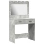 Mesa de Tocador con Luces LED Gris Concreto 78,5x41x135 cm de , Tocadores para dormitorios - Ref: Foro24-865031, Precio: 117,...