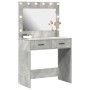 Mesa de Tocador con Luces LED Gris Concreto 78,5x41x135 cm de , Tocadores para dormitorios - Ref: Foro24-865031, Precio: 117,...
