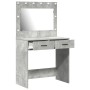 Mesa de Tocador con Luces LED Gris Concreto 78,5x41x135 cm de , Tocadores para dormitorios - Ref: Foro24-865031, Precio: 117,...