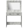 Mesa de Tocador con Luces LED Gris Concreto 78,5x41x135 cm de , Tocadores para dormitorios - Ref: Foro24-865031, Precio: 117,...