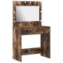 Tocador con Luces LED Roble Ahumado 78.5x41x135 cm de , Tocadores para dormitorios - Ref: Foro24-865032, Precio: 136,13 €, De...