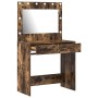 Tocador con Luces LED Roble Ahumado 78.5x41x135 cm de , Tocadores para dormitorios - Ref: Foro24-865032, Precio: 136,13 €, De...