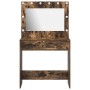 Tocador con Luces LED Roble Ahumado 78.5x41x135 cm de , Tocadores para dormitorios - Ref: Foro24-865032, Precio: 136,13 €, De...