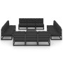 Juego de muebles de jardín 13 pzas y cojines madera pino maciza