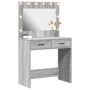 Tocador con Luces LED Gris Sonoma 78,5x41x135 cm de , Tocadores para dormitorios - Ref: Foro24-865033, Precio: 121,71 €, Desc...