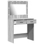 Tocador con Luces LED Gris Sonoma 78,5x41x135 cm de , Tocadores para dormitorios - Ref: Foro24-865033, Precio: 121,71 €, Desc...