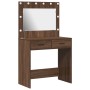 Tocador con Luces LED Madera Roble 78,5x41x135 cm de , Tocadores para dormitorios - Ref: Foro24-865034, Precio: 142,49 €, Des...
