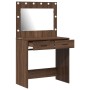 Tocador con Luces LED Madera Roble 78,5x41x135 cm de , Tocadores para dormitorios - Ref: Foro24-865034, Precio: 142,49 €, Des...