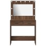 Tocador con Luces LED Madera Roble 78,5x41x135 cm de , Tocadores para dormitorios - Ref: Foro24-865034, Precio: 142,49 €, Des...