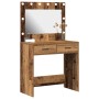 Mesa de Maquillaje con Luces LED Madera Vieja 78,5x41x135 cm de , Tocadores para dormitorios - Ref: Foro24-865035, Precio: 11...