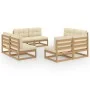 8-piece garden furniture set with solid pine wood cushions by vidaXL, Garden sets - Ref: Foro24-3076322, Price: 787,75 €, Dis...