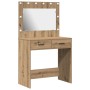 Tocador con Luces LED Roble Artesanal 78.5x41x135 cm de , Tocadores para dormitorios - Ref: Foro24-865036, Precio: 117,88 €, ...