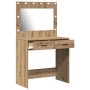 Tocador con Luces LED Roble Artesanal 78.5x41x135 cm de , Tocadores para dormitorios - Ref: Foro24-865036, Precio: 117,88 €, ...
