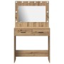 Tocador con Luces LED Roble Artesanal 78.5x41x135 cm de , Tocadores para dormitorios - Ref: Foro24-865036, Precio: 117,88 €, ...