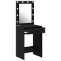 Mesa de Tocador con Luces LED Roble Negro 50x41x135 cm de , Tocadores para dormitorios - Ref: Foro24-865038, Precio: 98,63 €,...