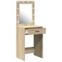 Tocador con luces LED Roble Sonoma 50x41x135 cm de , Tocadores para dormitorios - Ref: Foro24-865039, Precio: 92,94 €, Descue...