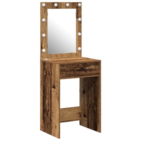 Mesa de tocador con luces LED Madera antigua 50x41x135 cm de , Tocadores para dormitorios - Ref: Foro24-865044, Precio: 92,79...