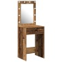 Mesa de tocador con luces LED Madera antigua 50x41x135 cm de , Tocadores para dormitorios - Ref: Foro24-865044, Precio: 92,79...